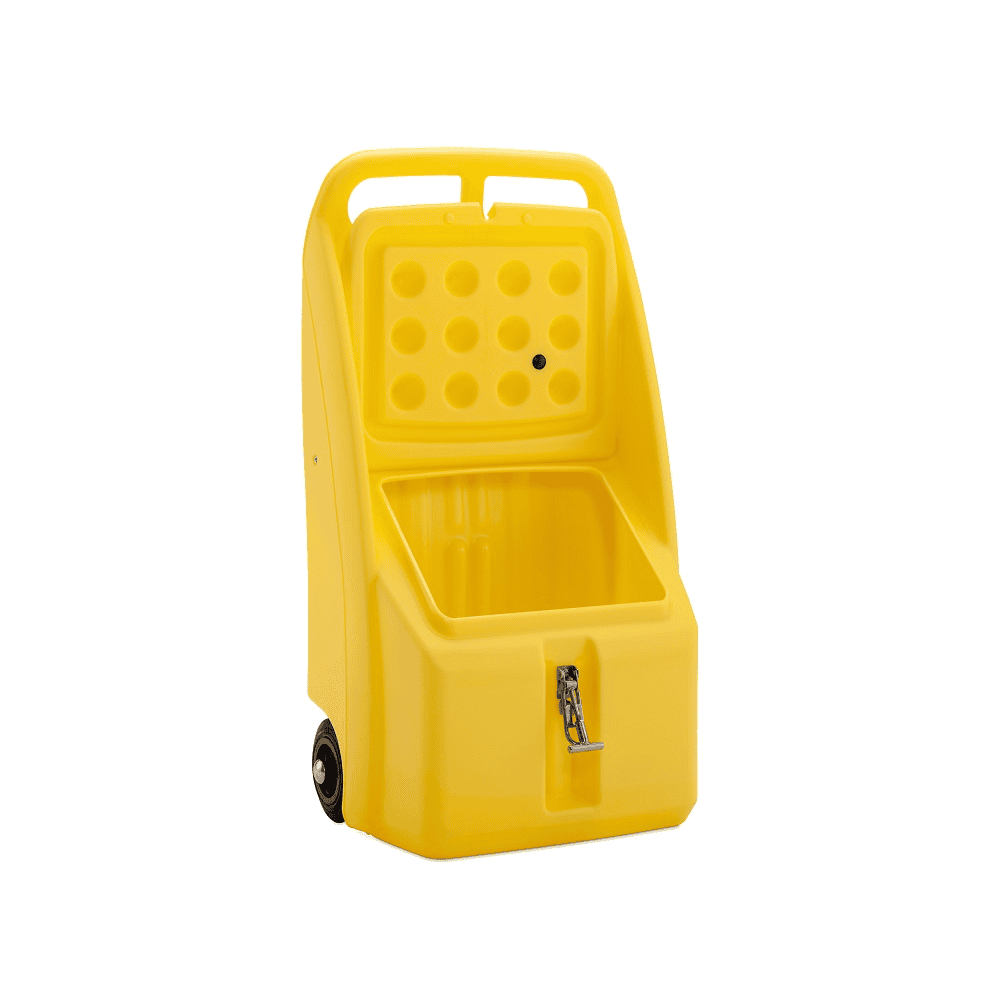Mobiler Streugutwagen Go-Box 70 | 70 l Ladekapazität | einsetzbar für Winterdienst sowie auch auch als mobile Notfallbox für Bindemittel