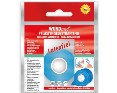 Pansement cohésif, WUNDmed, 02-092, bleu, 2,5 - 4,5 m x 25 mm