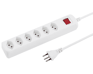 Steffen Steckdosenleiste POWER EASY, 2 Stück (VPE 2), IP20, 1.5 m Kabel, mit Schalter und Überstromschutz, weiss