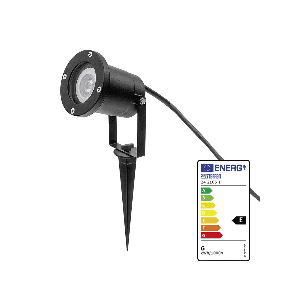 Steffen GardenLine Spot mit LED-Lampe 6W, 480lm, 2700K, H05RN-F, T12