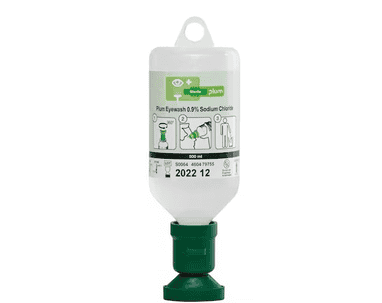 Flacon de rinçage oculaire avec solution stérile de chlorure de sodium Plum 4604, 500 ml, durée de conservation 3 ans