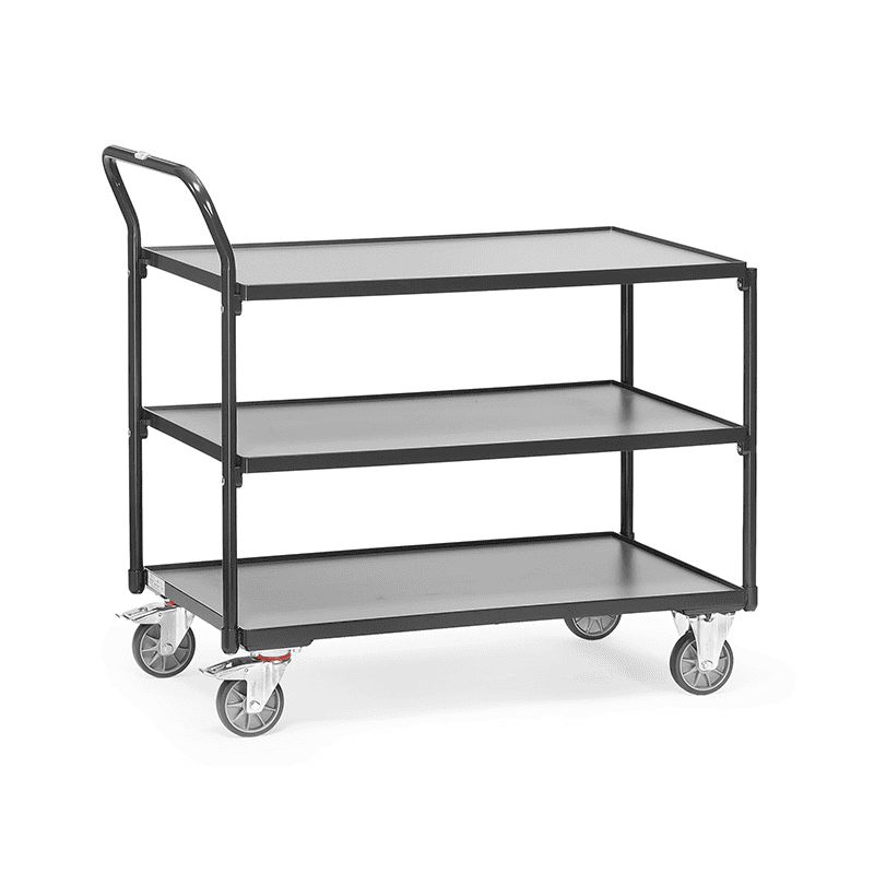 Leichter Tischwagen "GREY EDITION", mit 3 Böden aus Holz