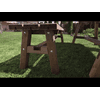 Country table et banc de jardin, trois couleurs, ensemble complet de sièges