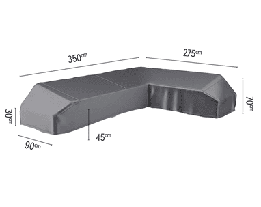 Platinum AeroCover Housse de protection Lounge en forme de L à droite, L x L x L x H 3500 x 2750 x 900 x 700 mm