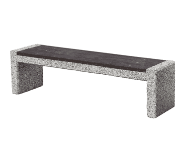 Banc en béton sans dossier, béton à granulats apparents, 1600 mm