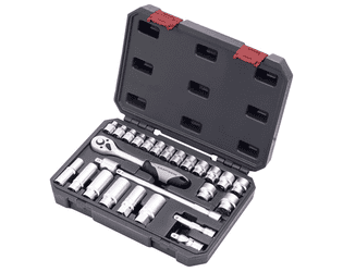KRAFTWERK BASIC LINE Steckschlüssel-Satz 3/8 Zoll, 26-teilig, im Koffer