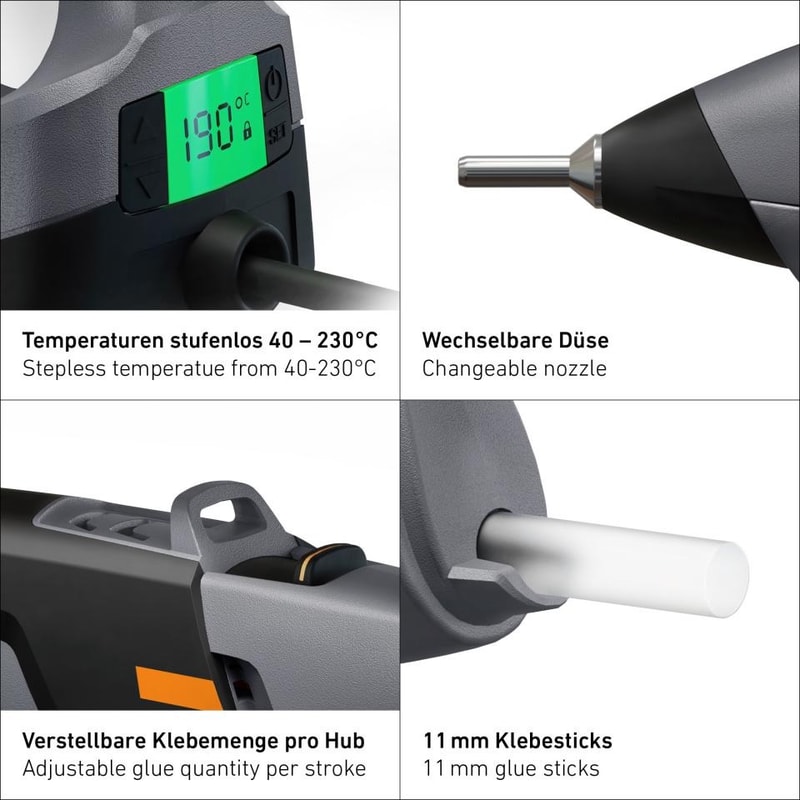 Pistolet à colle PRO GlueMatic 7011 en deux versions