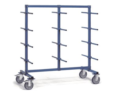 Tragarmwagen, zweiseitig, Tragkraft 500 kg, mit PVC-Schlauch überzogen