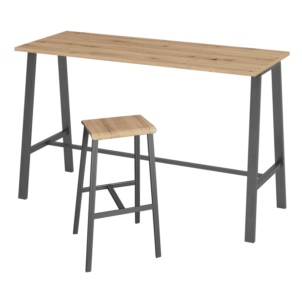 Besprechungs-Stehtisch Loris, 1750 x 680 x 1042 mm, Dekor/Holzart Asteiche