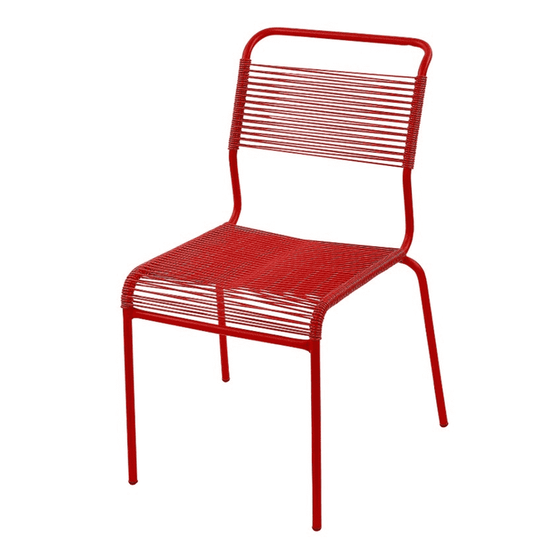 Schaffner Chaise Spaghetti Säntis sans accoudoirs, en tube d'acier galvanisé et revêtu, disponible en plusieurs versions