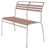Schaffner SÄNTIS banc avec lattes, structure en tube d'acier galvanisé à chaud, disponible en plusieurs versions