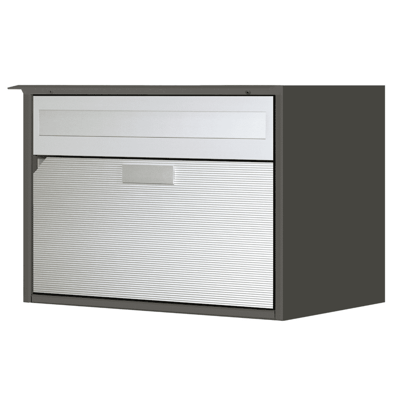 Huber Boîte aux lettres Alu 400 en aluminium avec rebord anti-pluie, plusieurs couleurs disponibles