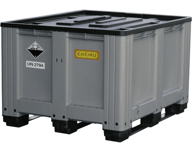 CEMO Deckel aus HDPE - Zubehör für Logistikboxen und Altbatterie-Boxen, grau