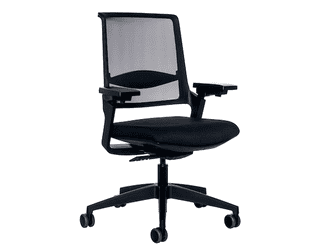 Chaise de bureau Interstuhl Movy 14M3 avec accoudoirs, dossier en maille, noir