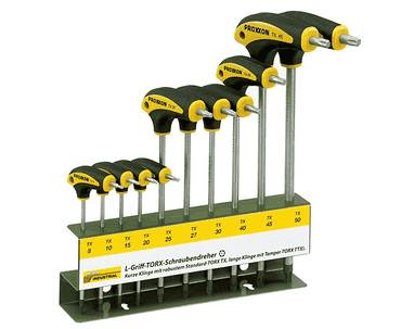 Proxxon L-Griff-Schraubendrehersatz, 10-teilig, HX mit Halter TX 8/10/15/20/25/27/30/40/45/50