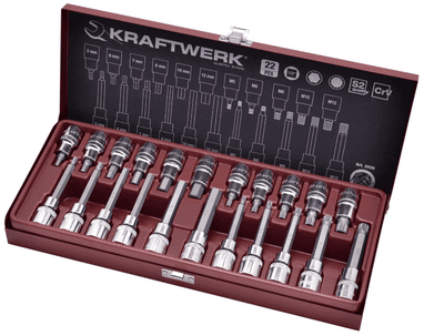 KRAFTWERK Innensechskant- und XZN-Vielzahn-Bit-Steckschlüssel-Satz 1/2", 22-teilig