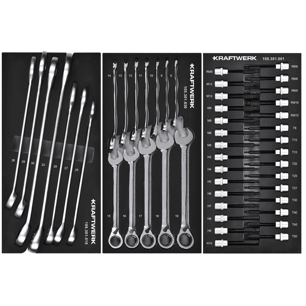 KRAFTWERK BT700 Werkstattwagen, 8 Schubladen, BASIC, inkl. Werkzeug, 351-teilig, BxTxH 719 x 474 x 1000 mm