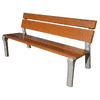 Parkbank Delta, aus holz mit Rückenfläche, 1700 x 685 x 835 mm