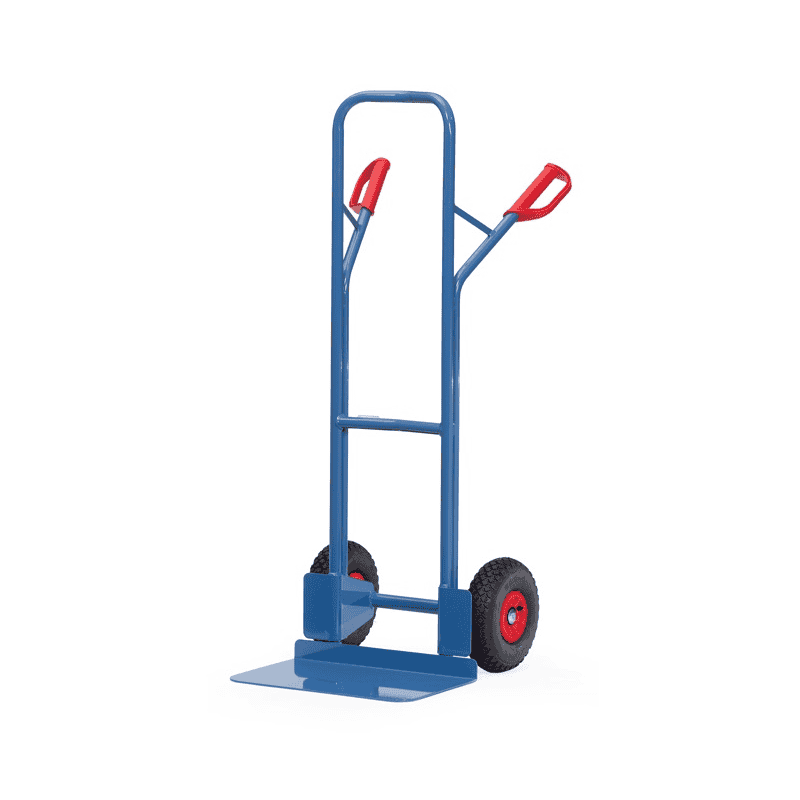 Fetra Stapelkarre aus Stahlrohr, Höhe 1300 mm, extra breite Schaufel