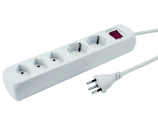 Steffen Steckdosenleiste POWER EASY, 3 x T13 und 2 x CEE7/4 Steckdosen, IP20, 1.5 m Kabel, Überstromschutz, weiss