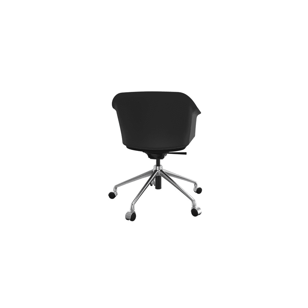 Chaise visiteur EOL Scott, avec roulettes et accoudoirs, noir
