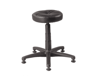 Tabouret d'atelier en similicuir, réglable en hauteur avec patins, 55 x 55 x 57 cm