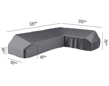 Platinum AeroCover Housse de protection Lounge en L à droite, LxLxPxH 3250 x 2550 x 900 x 700 mm