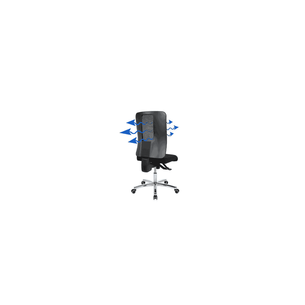 Chaise de bureau Topstar Open X avec dossier en résille et accoudoirs, noir