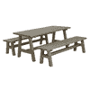 Country table et banc de jardin, trois coleurs, 1770 x 1810 x 760 / 450 mm