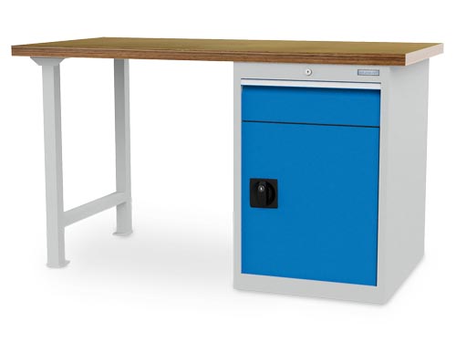 Bedrunka+Hirth Établi en ligne, profondeur 750 mm, R 18-24, avec porte battante et nombre de tiroirs 1, en 2 largeurs