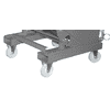 2 roulettes pivotantes et 2 roulettes fixes en polyamide