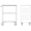 KRAFTWERK Service Wagen BT700 mit Gummimatte, leer, LxBxH 474 x 719 x 1000 mm