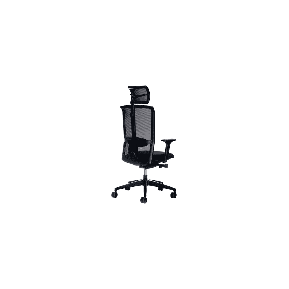 Chaise de bureau Interstuhl LX216 avec dossier en résille et accoudoirs 4D, noir