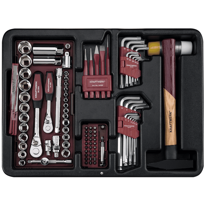 KRAFTWERK PRO LINE ABS Profi-Werkzeugkoffer P300, 186-teilig, 1/4" + 3/8", komplett-Werkzeugset