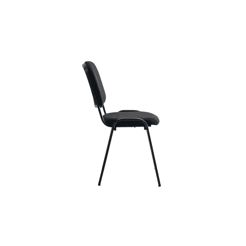 Chaise visiteur Arws C20, empilable, dossier et assise en tissu, noir
