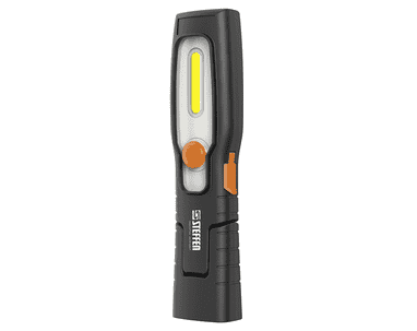 Steffen LED Akku-Handleuchte 2.5 W, 250 + 70 lm, 5700 K, 180° drehbar, IP20, schwarz/orange