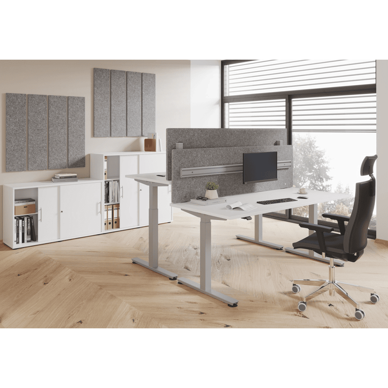 Cloison acoustique UltraBase avec rail d'organisation, en diverses tailles