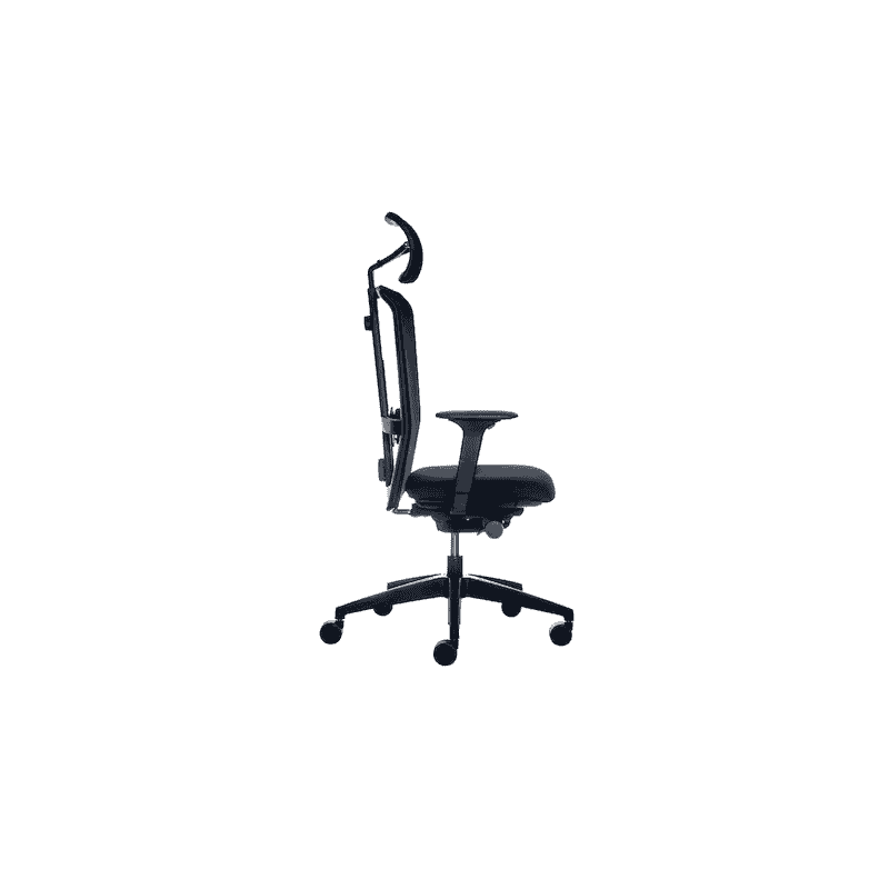 Chaise de bureau Interstuhl LX216 avec dossier en résille et accoudoirs 4D, noir