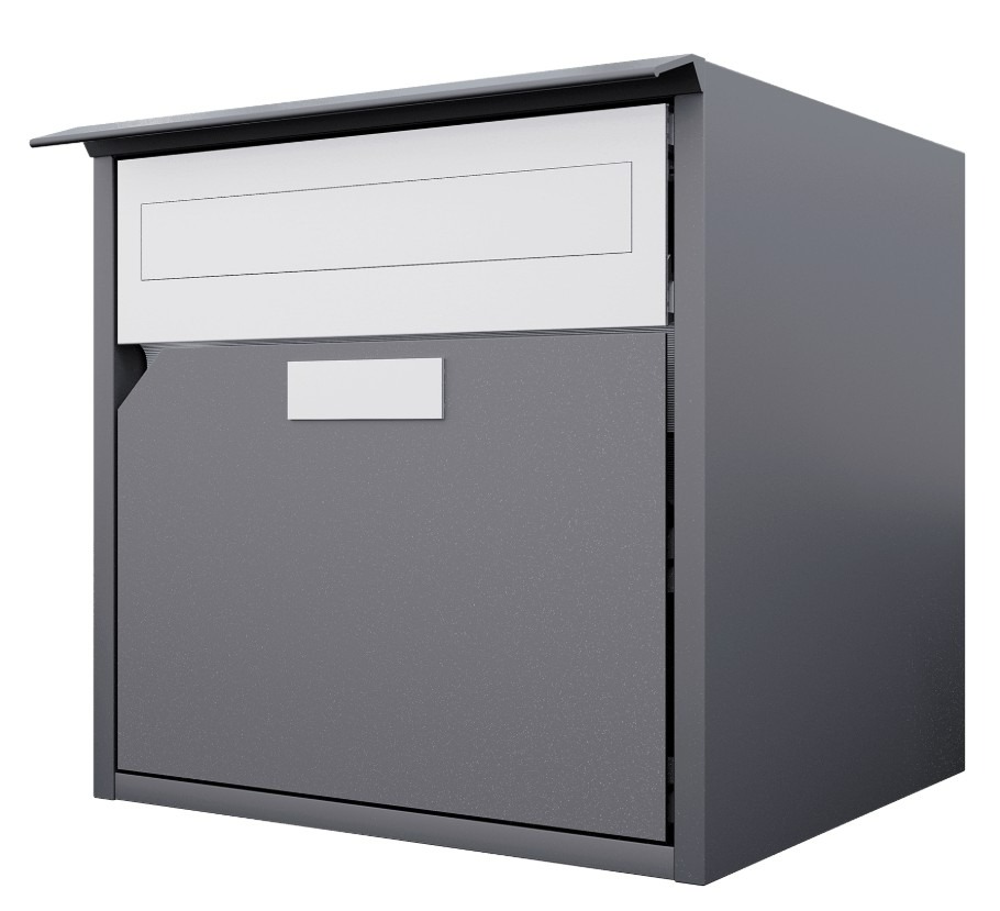 Huber Boîte aux lettres Alu 300 en aluminium avec façade plate, à fixation murale, disponible en plusieurs modèles