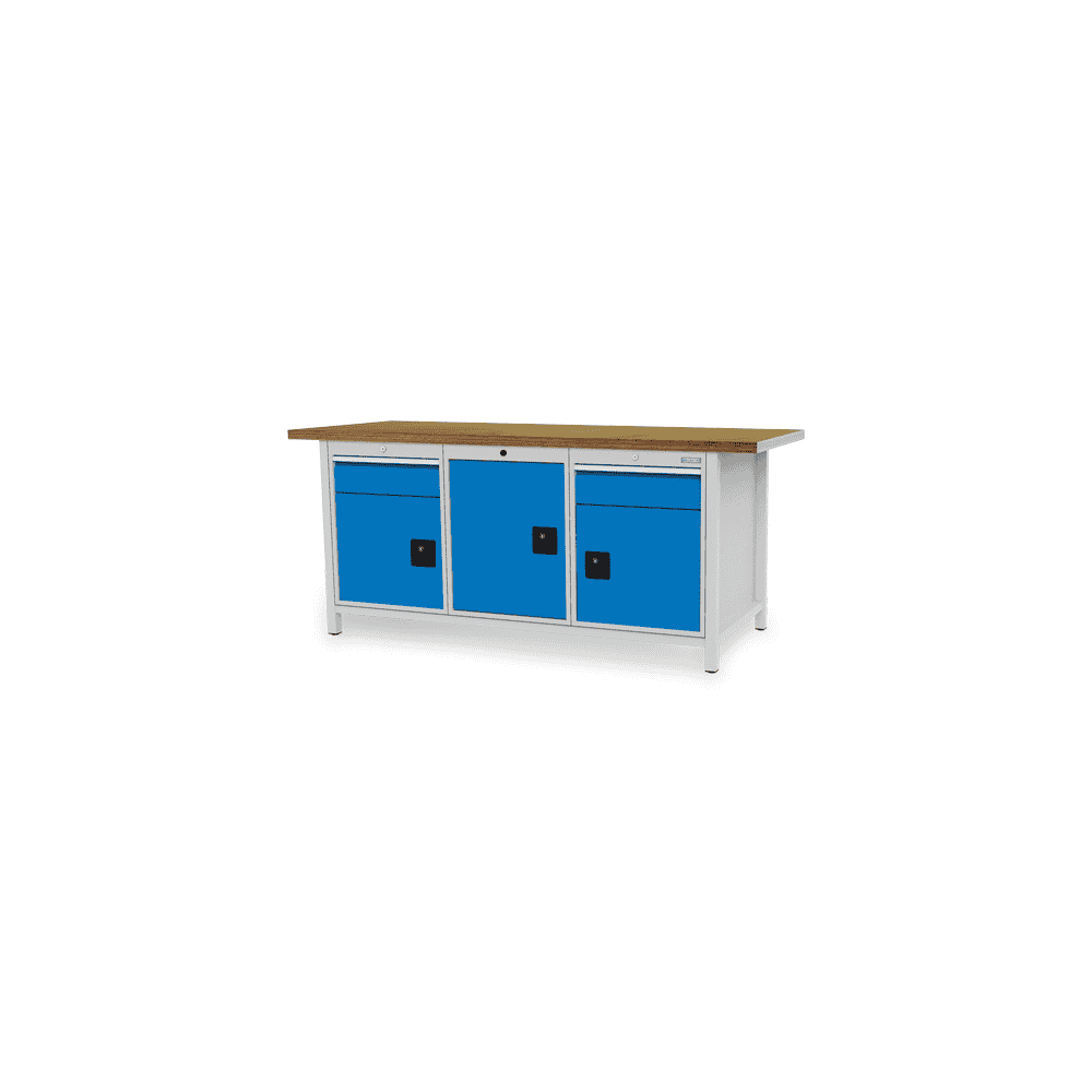 Bedrunka+Hirth Kastenwerkbank R 18-24, Schubladenanzahl 2, Flügeltüren 3, 2000 x 750 mm