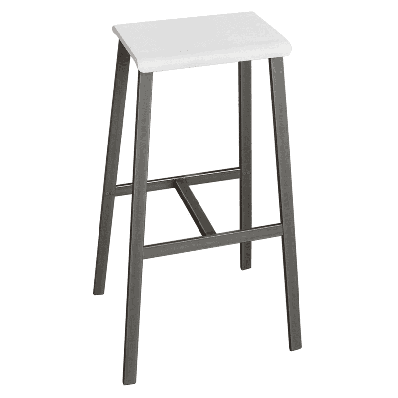Tabouret de bar Loris avec repose-pieds, lot de 2, design industriel, 640 x 390 x 770 mm, en 2 couleurs