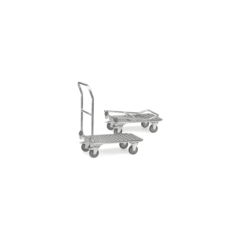 Fetra Chariot pliable en aluminium, capacité de charge totale 200 kg, deux dimensions différentes