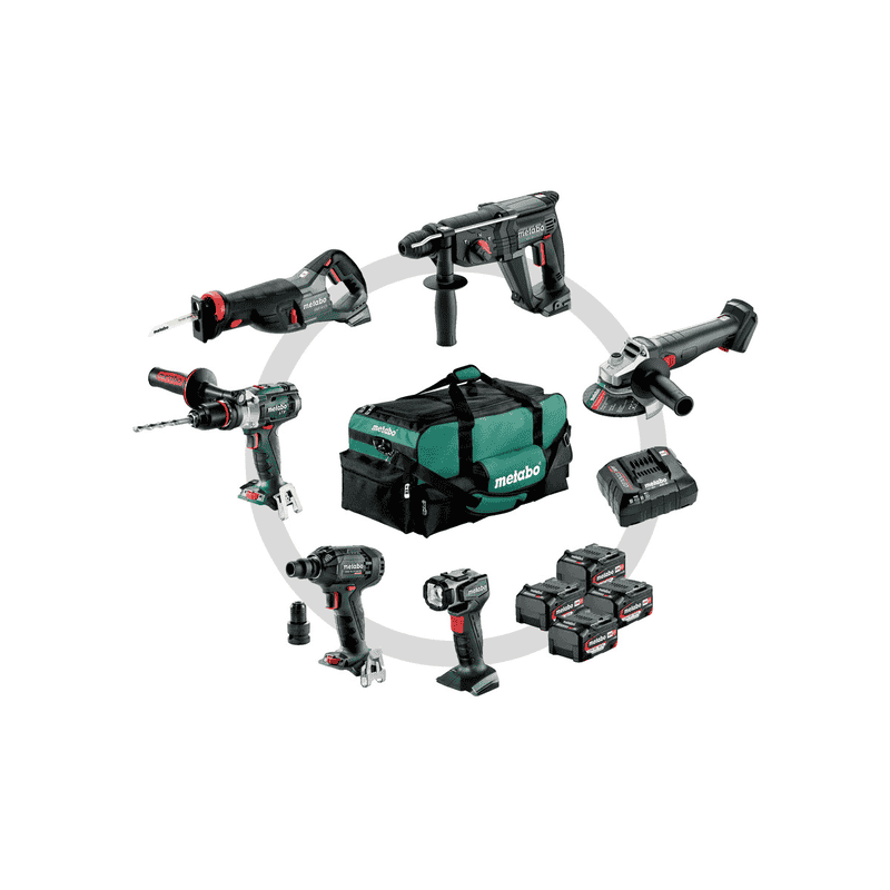 Metabo Combo Set "Bauhandwerk 6.1", 18 V Akku-Maschinen im Set mit 4x Li-Power Akkus 4.0 Ah