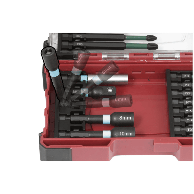 KRAFTWERK Bit Box Profi Impact Control 1/4", 29-teilig, S2-Stahl Impact-Torsionsbits, PH/PZ/TX