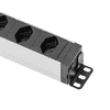 Steffen Steckdosenleiste ALU MODULAR SILVER, 5 x T13, 10 A, IP20, 3 m Kabel, mit Filter und Überspannungsschutz, silber/schwarz