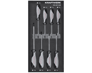 KRAFTWERK BASIC LINE EVA TX Schraubendreher-Einlage, 200 x 400 mm, 8-teilig