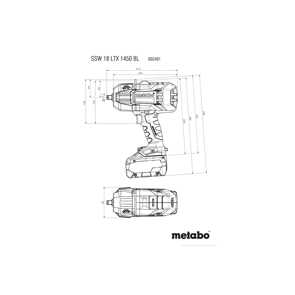 Metabo Akku-Schlagschrauber SSW 18 LTX 1450 BL, 18 V in drei Ausführungen