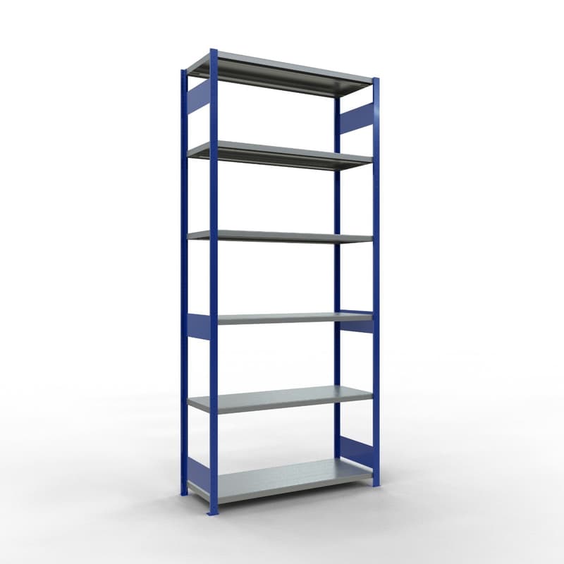 Schulte Fachbodenregal, modulares Stecksystem, beidseitig nutzbar, RAL 5010 / verzinkt