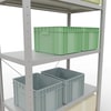 Schulte Fachbodenregal, modulares Stecksystem, einseitig nutzbar, RAL 7035 lichtgrau