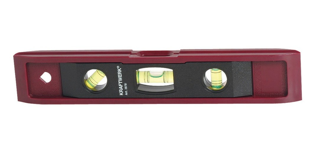 KRAFTWERK PRO LINE Torpedo-Wasserwaage mit Magnet, 225 mm, 3 Libellen